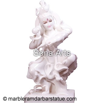 White Marble Dancing Shiva Statue