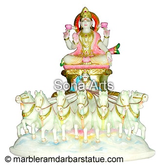 Marble Surya Statue