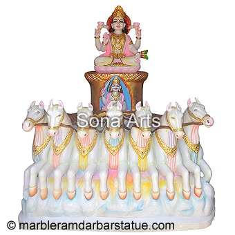 Surya Bhagwan Marble Murti