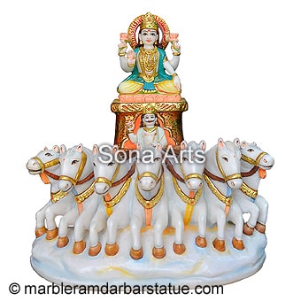 Marble Surya Dev Murti
